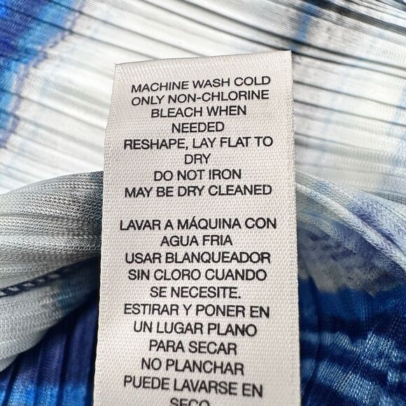 Chicos Open Front Cardigan Large Textured Crinkle Shades of Blue NO SIZE TAG - Picture 10 of 13